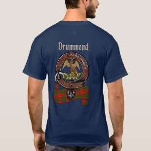 Drummond Clan Badge & Tartan (back) T-Shirt
