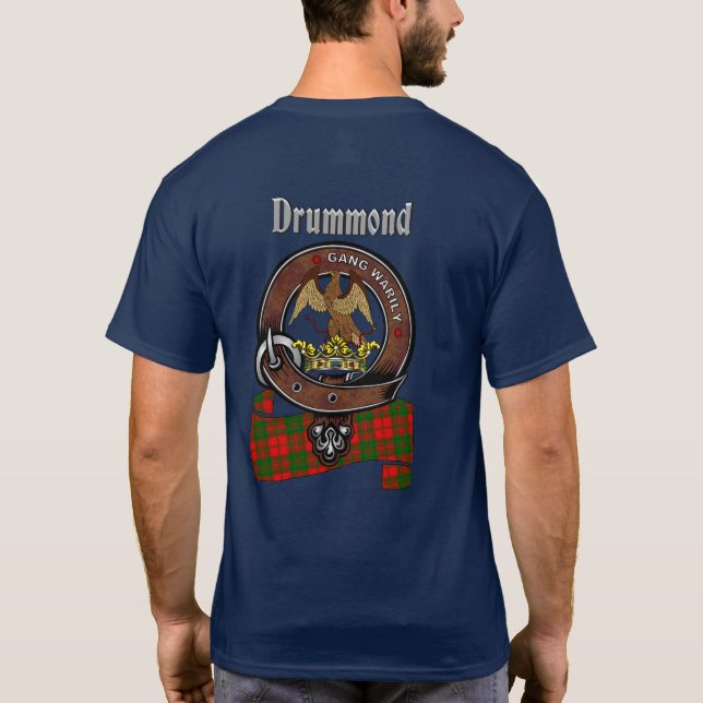 Drummond Clan Badge & Tartan (back) T-Shirt (Back)