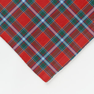 Drummond Clan Red and Light Blue Tartan Fleece Blanket