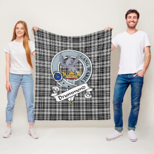 Drummond Grey Clan Badge Tartan Plaid Fleece Blanket