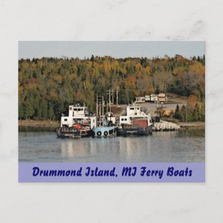 Drummond Island Michigan Ferry Boats Postcard