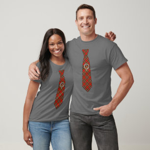 Drummond Scottish Clan Badge & Tartan Necktie T-Shirt