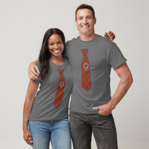 Drummond Scottish Clan Badge & Tartan Necktie T-Shirt