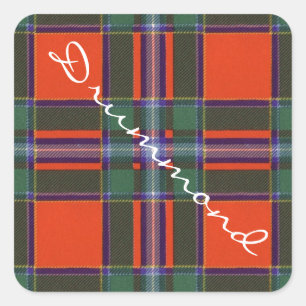 Drummond Scottish clan tartan - Plaid Square Sticker