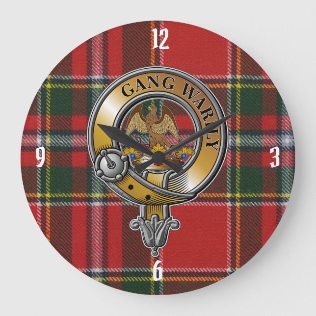 Drummond Tartan & Badge Large Clock (Front)