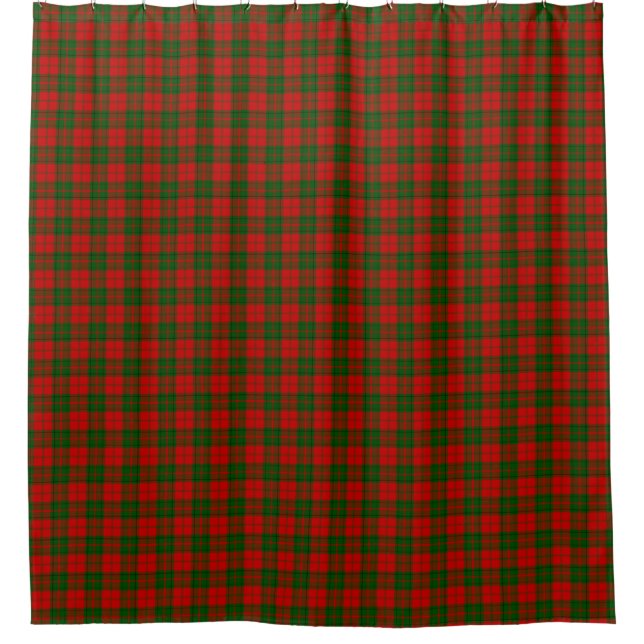 Drummond tartan red green plaid shower curtain (Front)