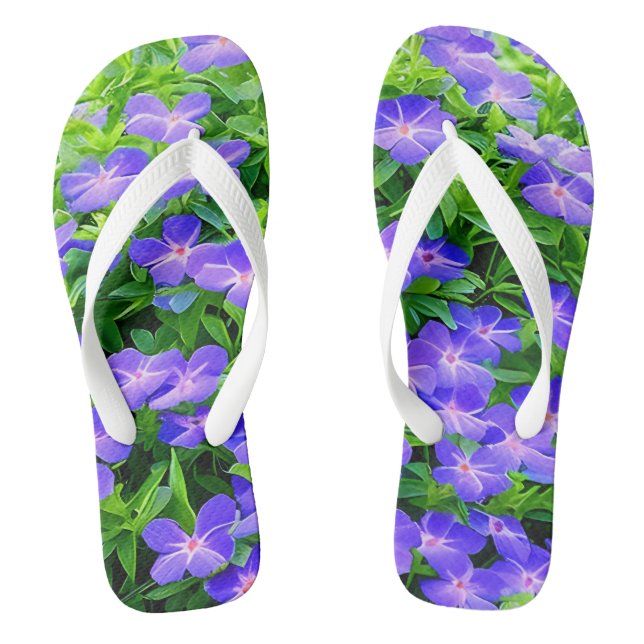 Drummond's clematis - a cute little blue flower flip flops (Footbed)