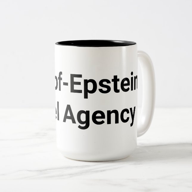 Drumpf-Epstein Travel Agency Hankamer Artjunkhaus  Two-Tone Coffee Mug (Front Right)