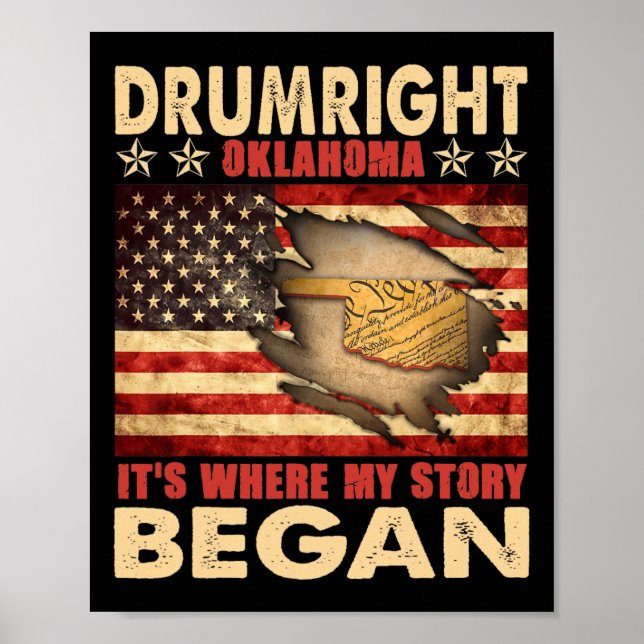 Drumright Oklahoma Usa Flag 4th Of July  Poster (Front)
