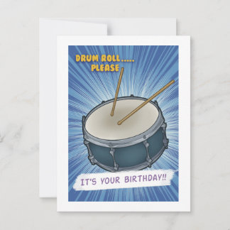 Drumroll Please! Funny Pop Art Birthday Card