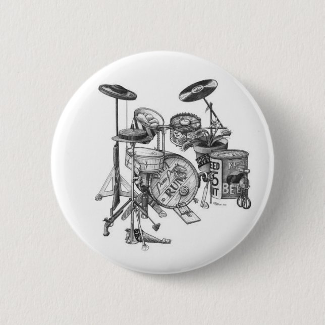 Drums 6 Cm Round Badge (Front)