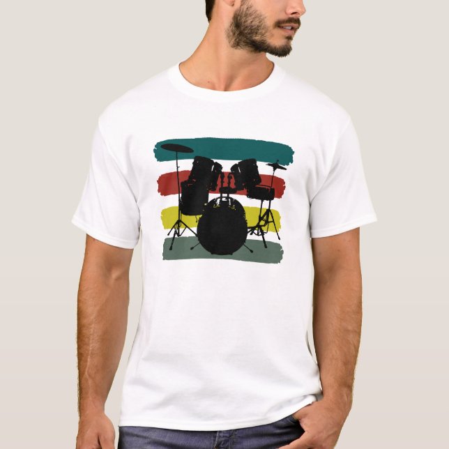 Drums and Stripes Retro Colour Scheme Shirt (Front)