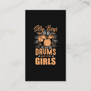 Drums Are For Girls - Drummer Musician Business Card