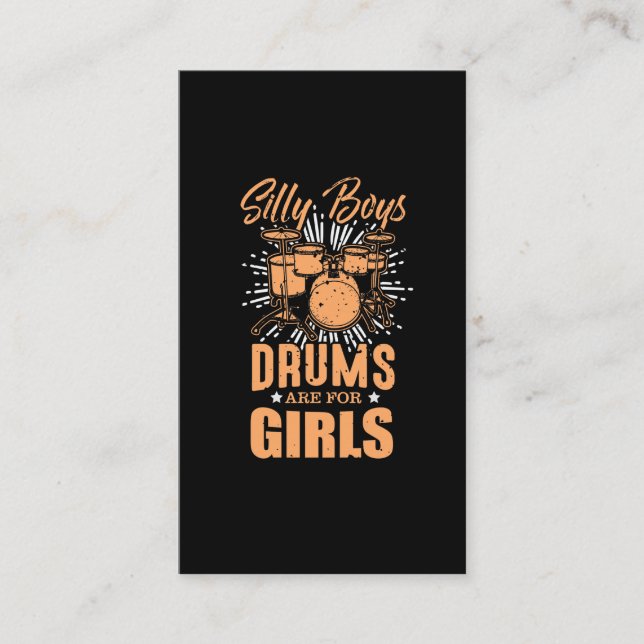 Drums Are For Girls - Drummer Musician Business Card (Front)