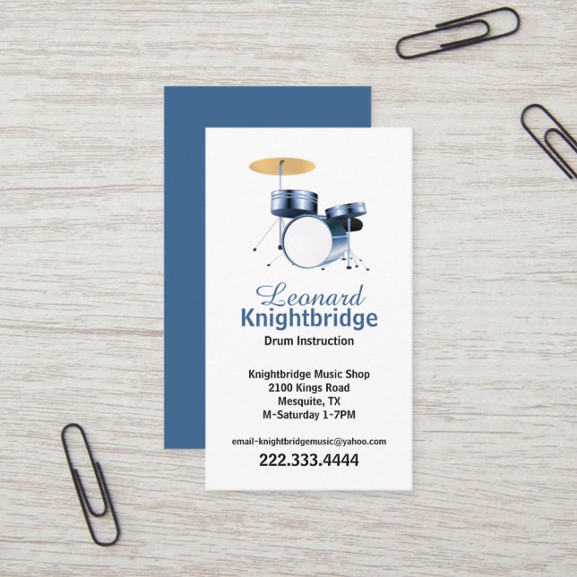 Drums Business Card (Front/Back In Situ)