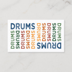 Drums Colourful Business Card