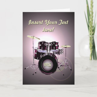 Drums (customisable) card
