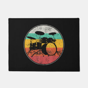 Drums Drummer Band Drumset Retro Vintage Doormat