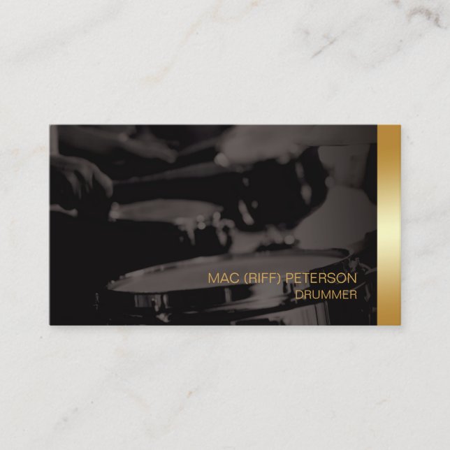 Drums Drummer Drum Player Musician Business Card (Front)