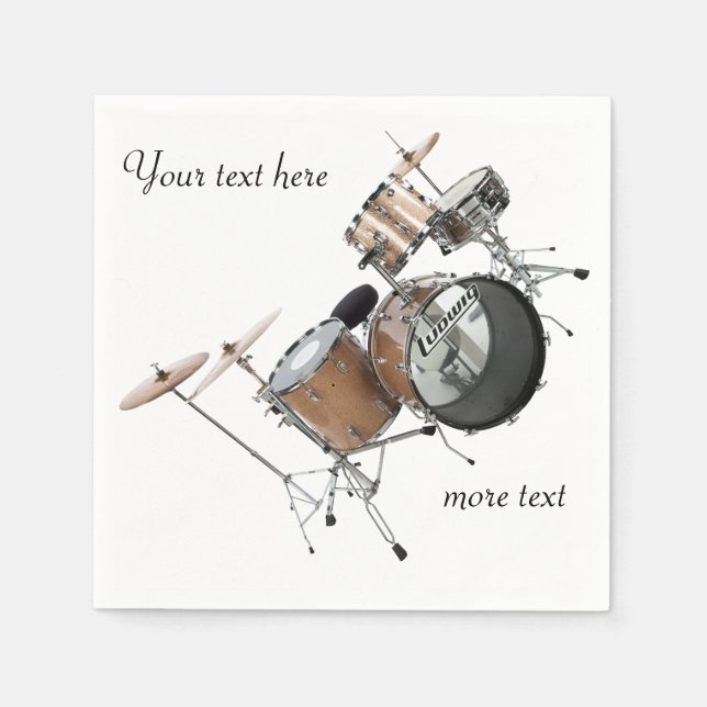 Drums Drummer Drum Set Band Musician Napkin (Front)