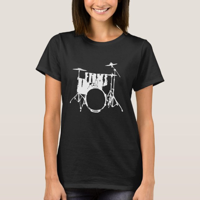 Drums  drummer  drummer and percussion motif T-Shirt (Front)