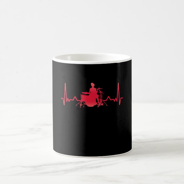 Drums Drummer Heartbeat Funny Xmas Gift Coffee Mug (Center)