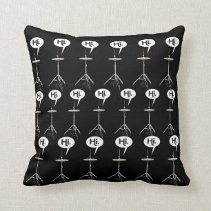 Drums Drummer Musician Hi-hat Cymbals Cool Black Cushion