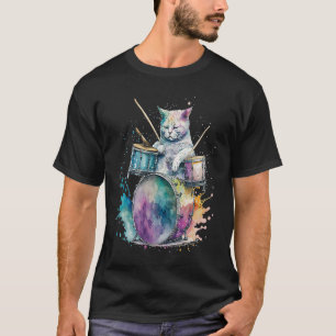 Drums Drummmer Cat 4 T-Shirt