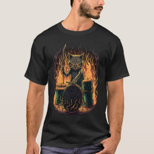Drums Drummmer Cat 6 T-Shirt