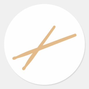 Drums - Drumsticks Classic Round Sticker