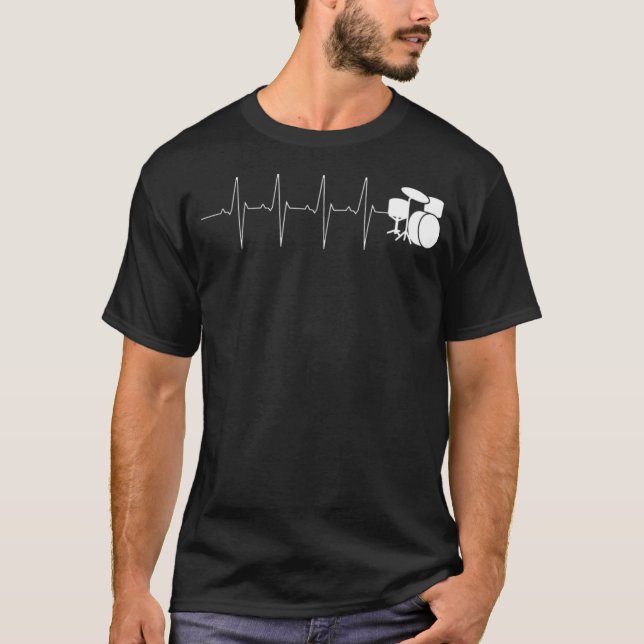 drums heartbeat Drummer drummers T-Shirt (Front)