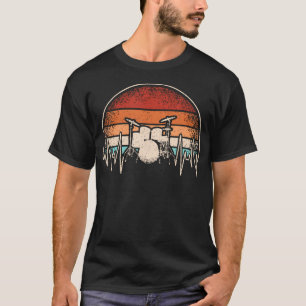 Drums Heartbeat Drummer Percussionists Retro Drum  T-Shirt