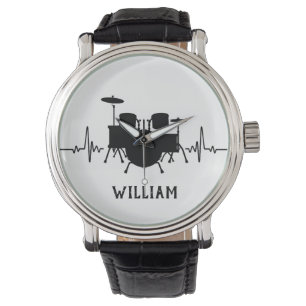 Drums Heartbeat with Custom Name - Watch