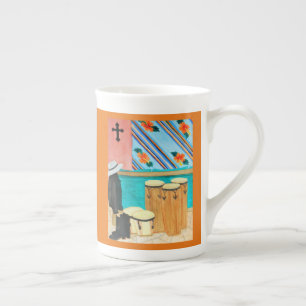 Drums in Panama "After the Gig" Watercolor Bone China Mug