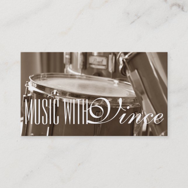 Drums Instructor Music Studio Business Card (Front)