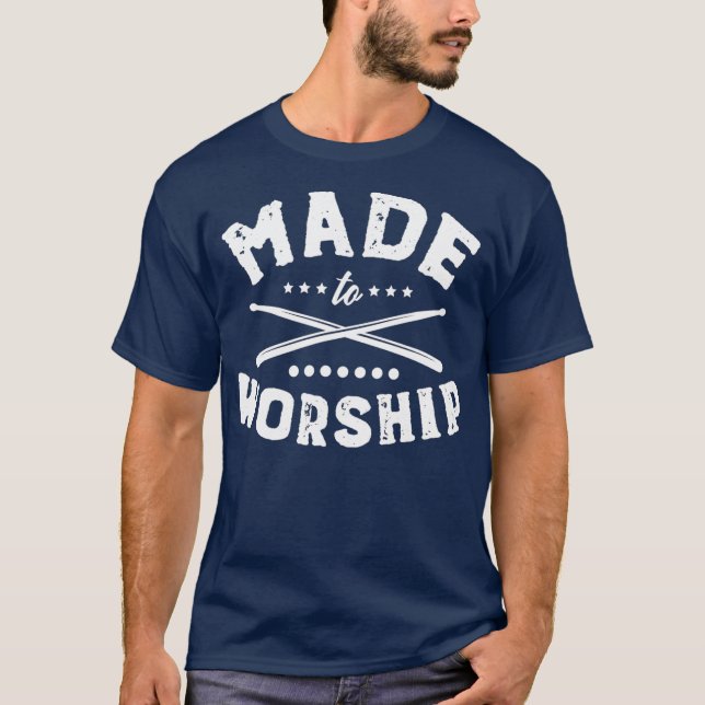 Drums Jesus Worship Band Drumming Gifts Drummer T-Shirt (Front)