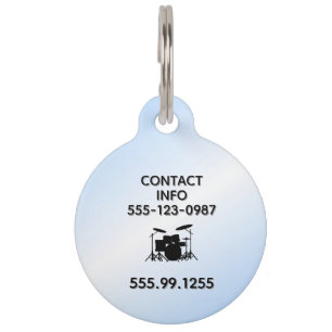 Drums Music Contact Info Pet Name and License No. Tag