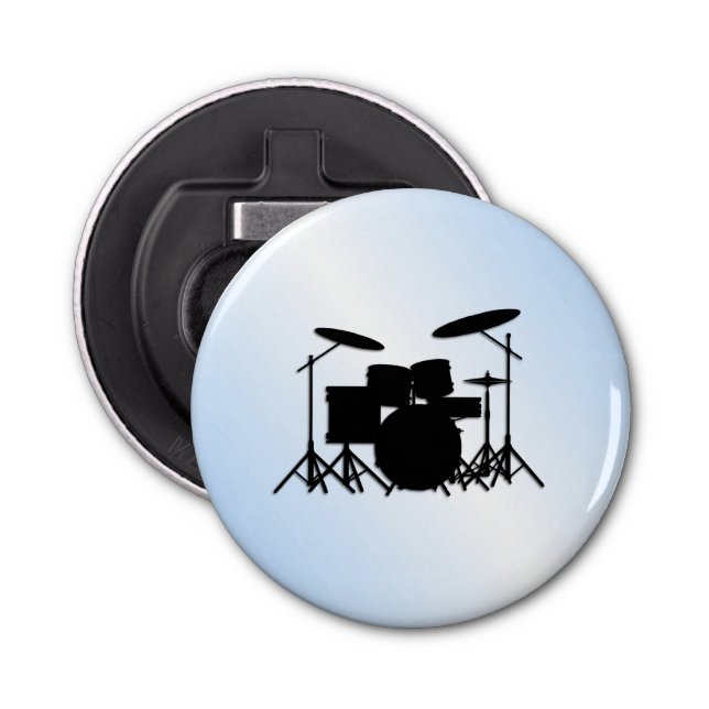 Drums Music Design Blue Bottle Opener (Front)