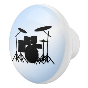 Drums Music Design Blue Ceramic Knob