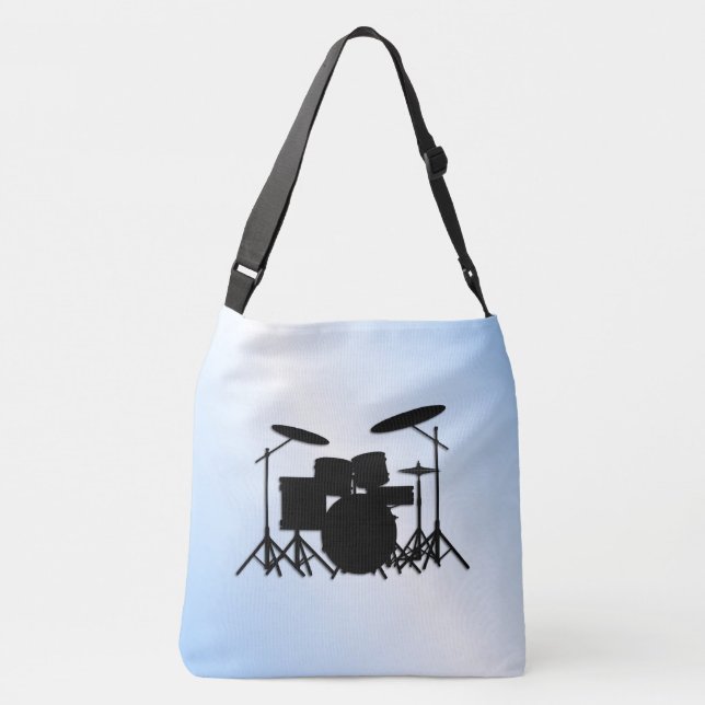 Drums Music Design Blue Crossbody Bag (Back)