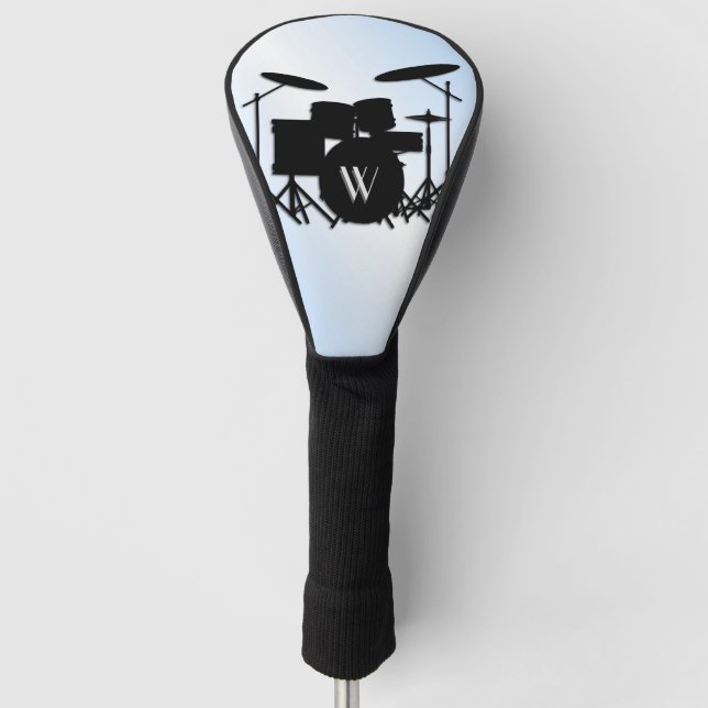Drums Music Design Blue Golf Head Cover (Front)