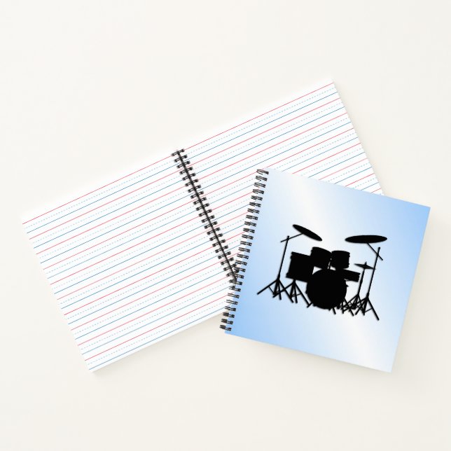 Drums Music Design Blue Notebook (Inside)