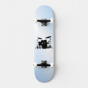 Drums Music Design Blue Skateboard