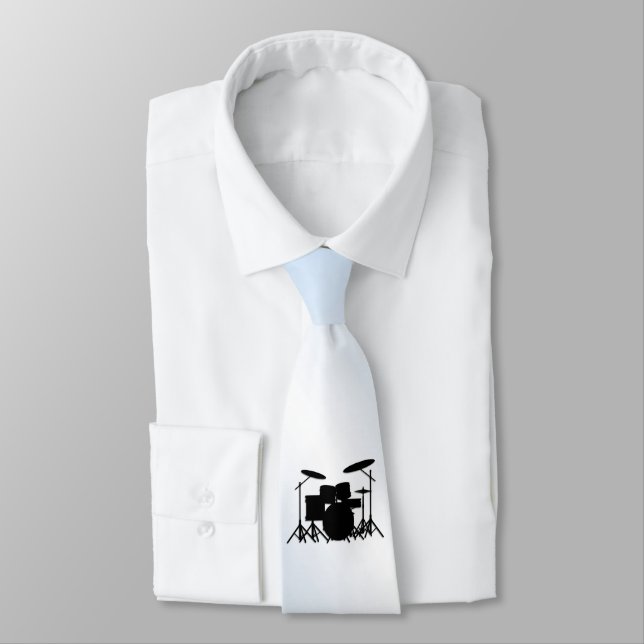 Drums Music Design Blue Tie (Tied)