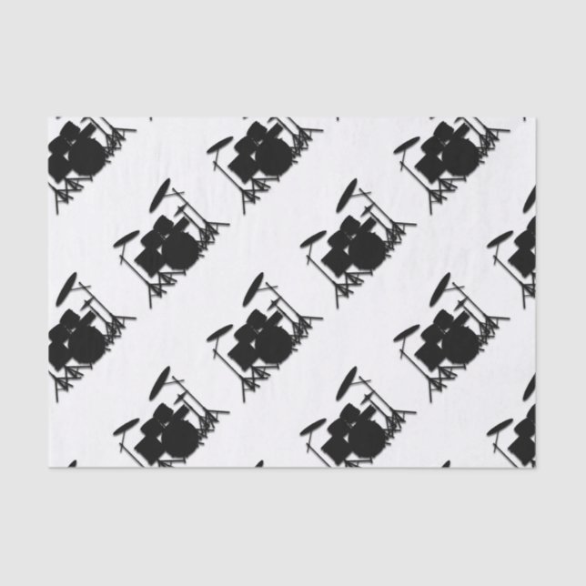 Drums Music Design Shower Curtain Tissue Paper (Front)