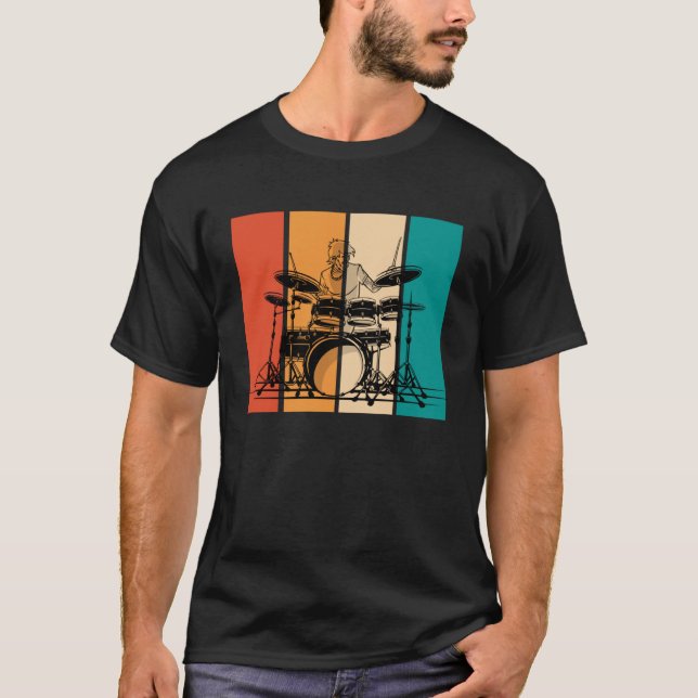 Drums Music Musical Instrument Musician Drummer Vi T-Shirt (Front)
