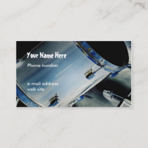 Drums Music Silver Business Card