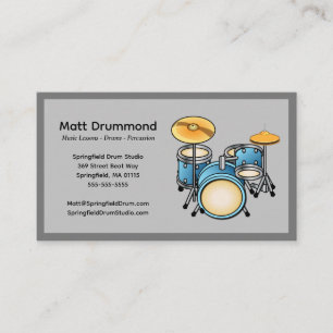 Drums Music Teacher Business Cards   Drum Set