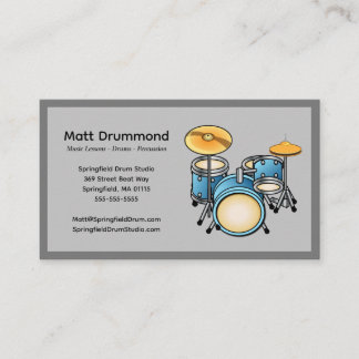 Drums Music Teacher Business Cards | Drum Set