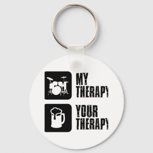 Drums my therapy key ring